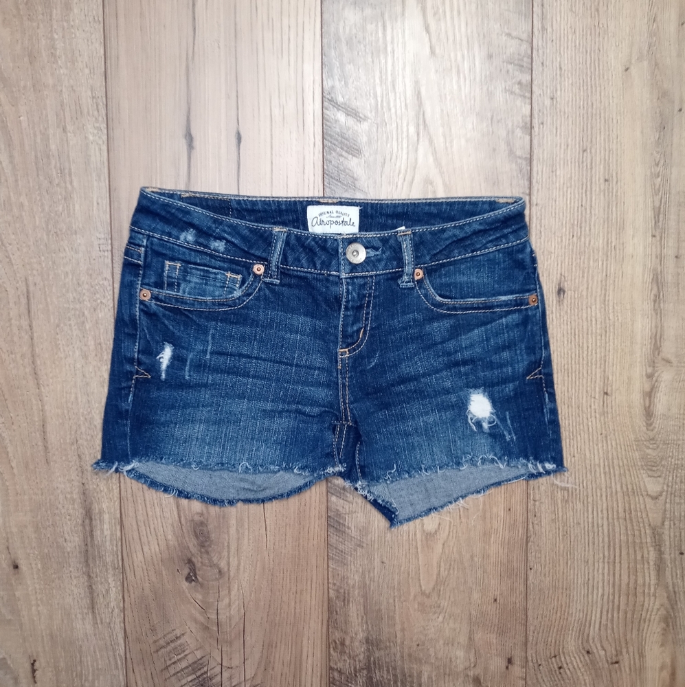 Aeropostal Disstressed Jean Shorts